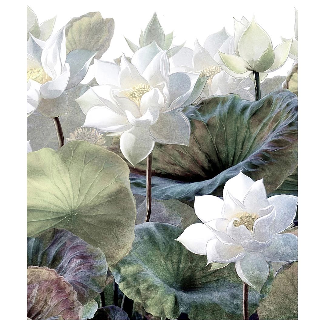 Blooming Elegance: Big White Flowers Wall Mural