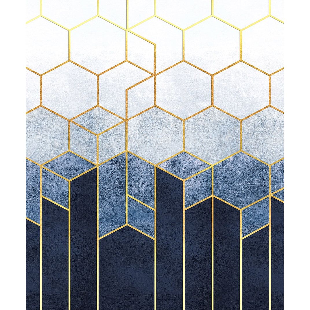 Honeycomb Golden Harmony: Geometric Wall Mural