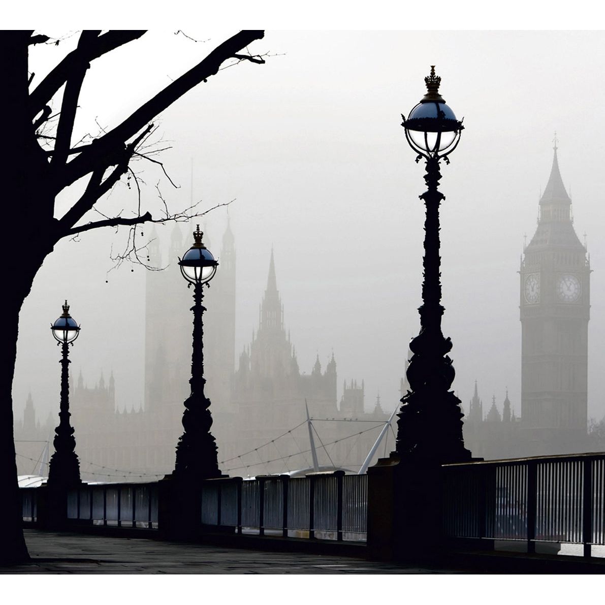 Foggy Evening in London Wall Mural