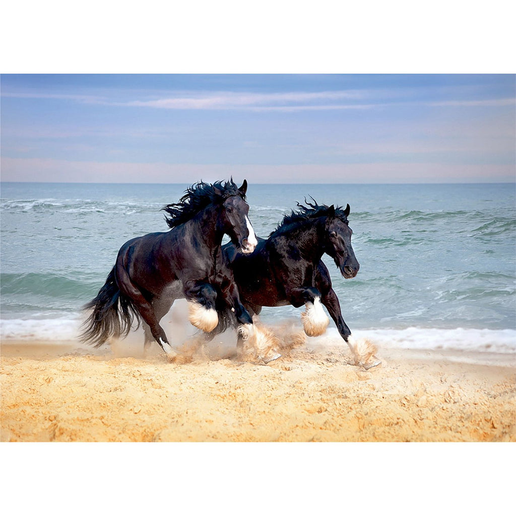 Coastal Gallop: Majestic Horses Beach Run Wall Mural