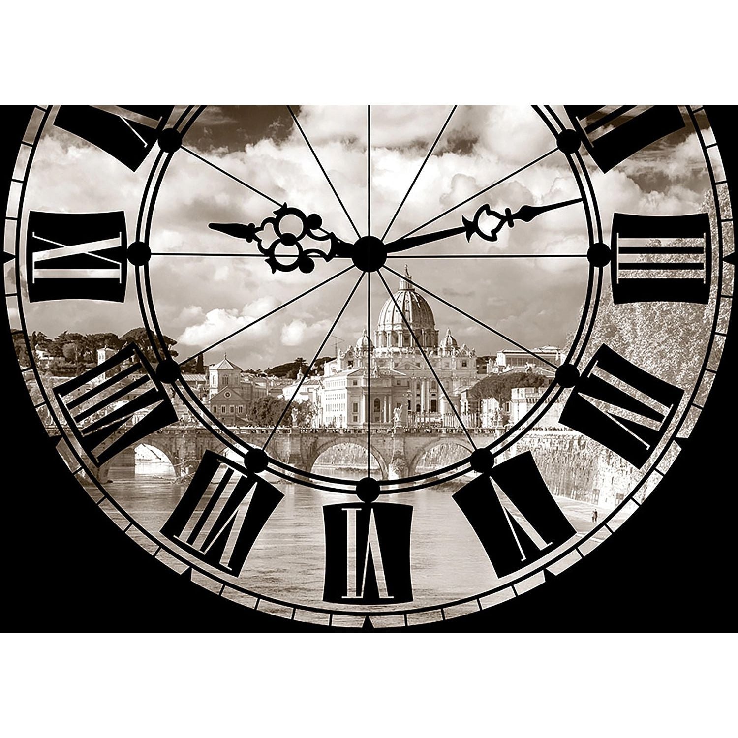 Timeless Urban Perspective: City View from Big Clock Wall Mural