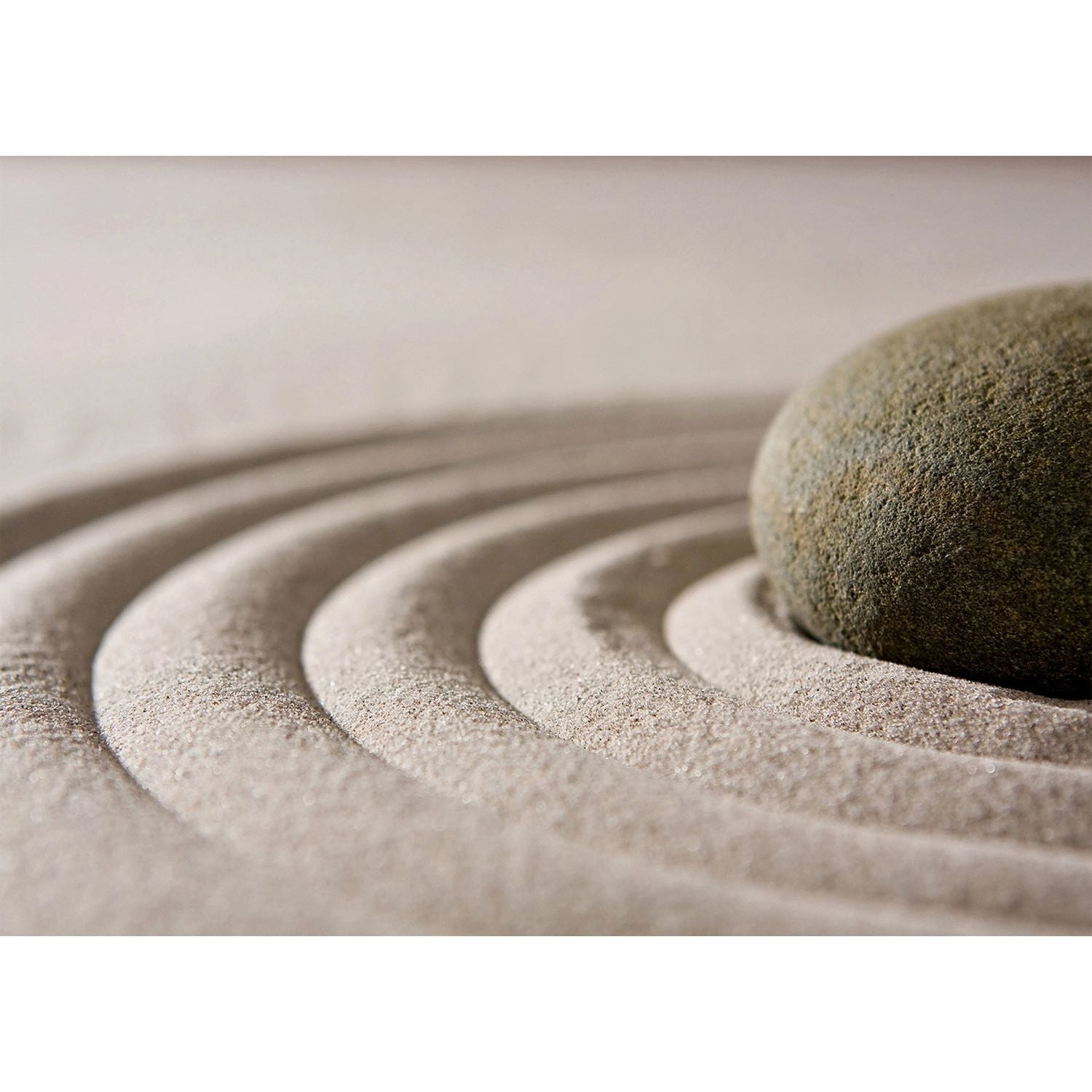 Serene Contours: Zen Stone and Sand Symmetry Wall Mural
