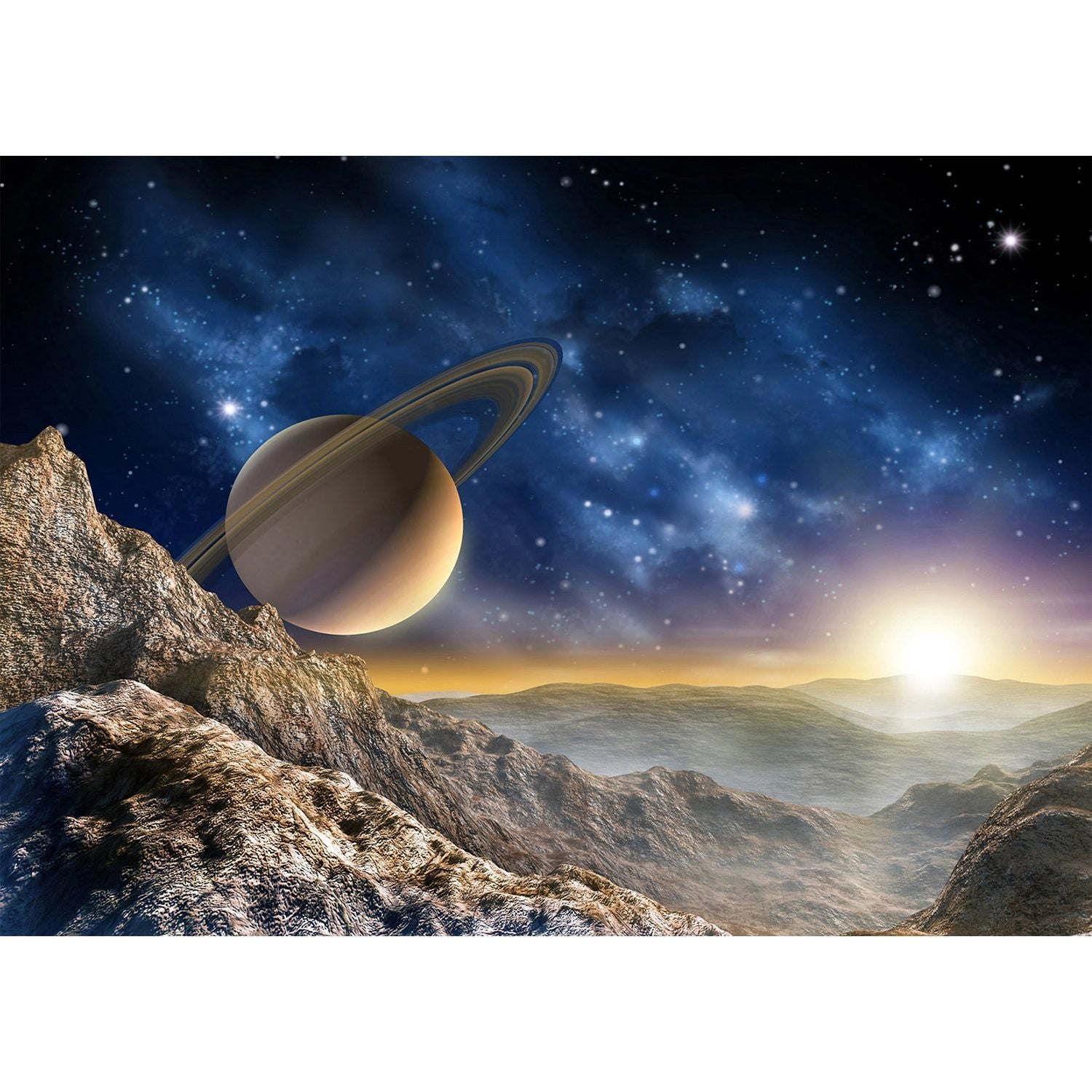 Celestial Majesty: Saturn's Rise Wall Mural