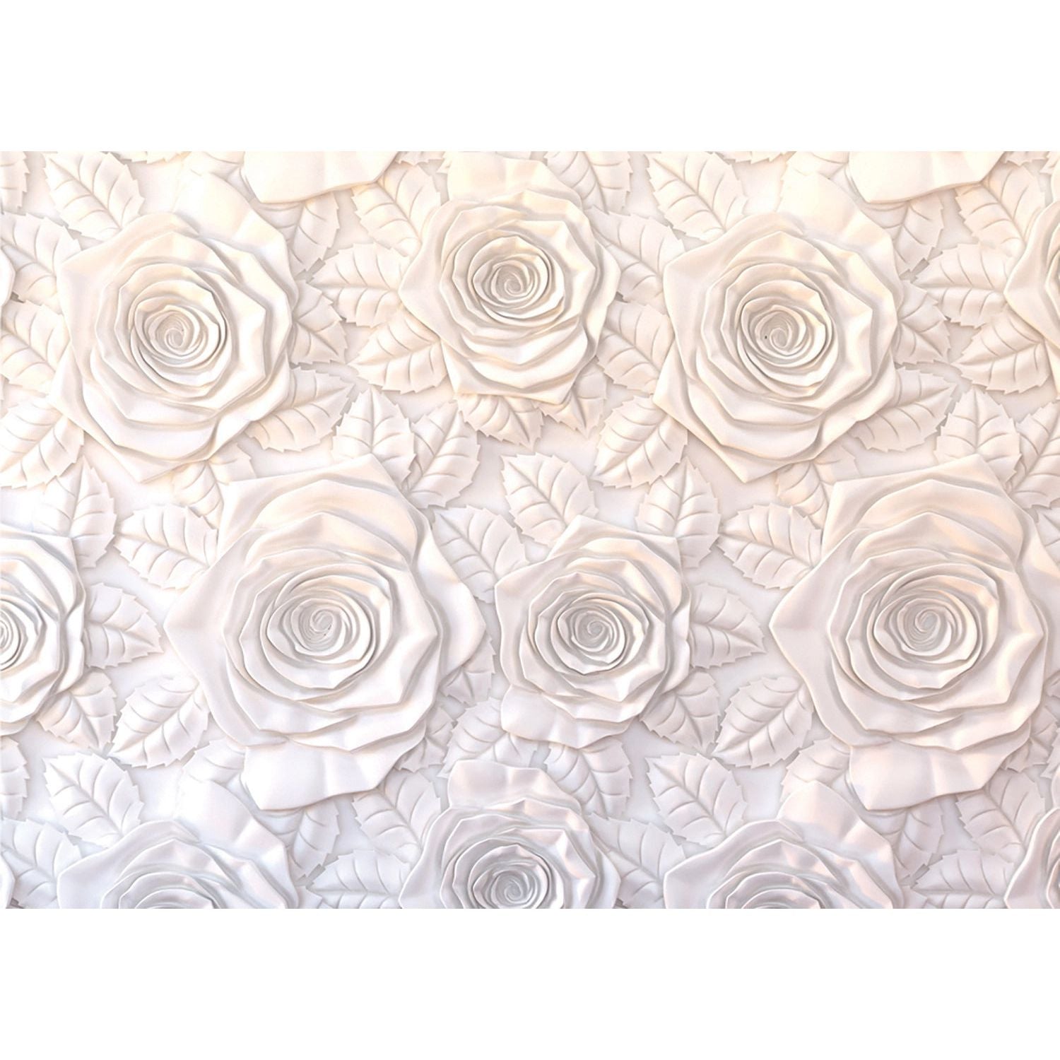 Porcelain Petals: Sculpted Rose Wall Mural