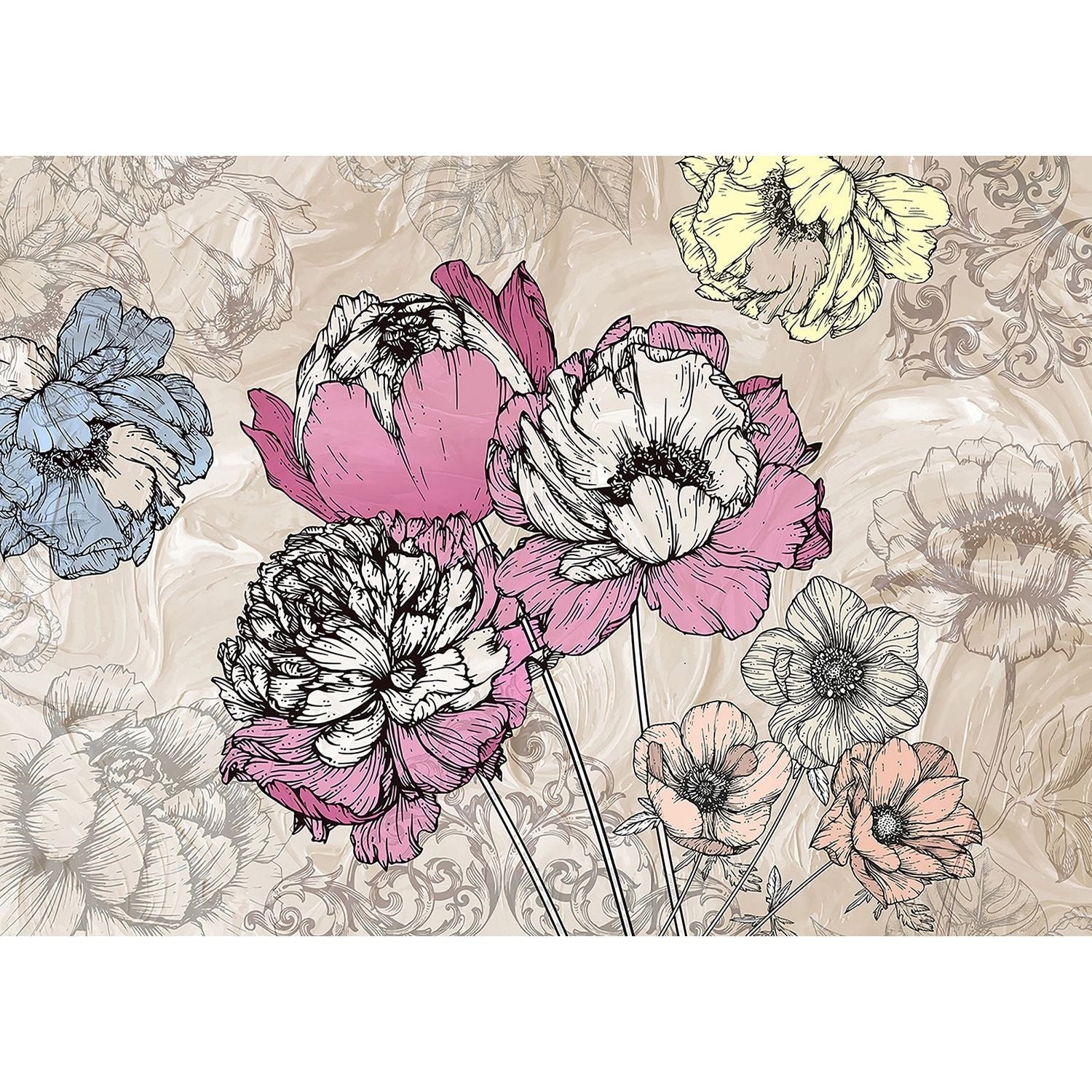 Vintage Blossoms: Timeless Floral Wall Murals