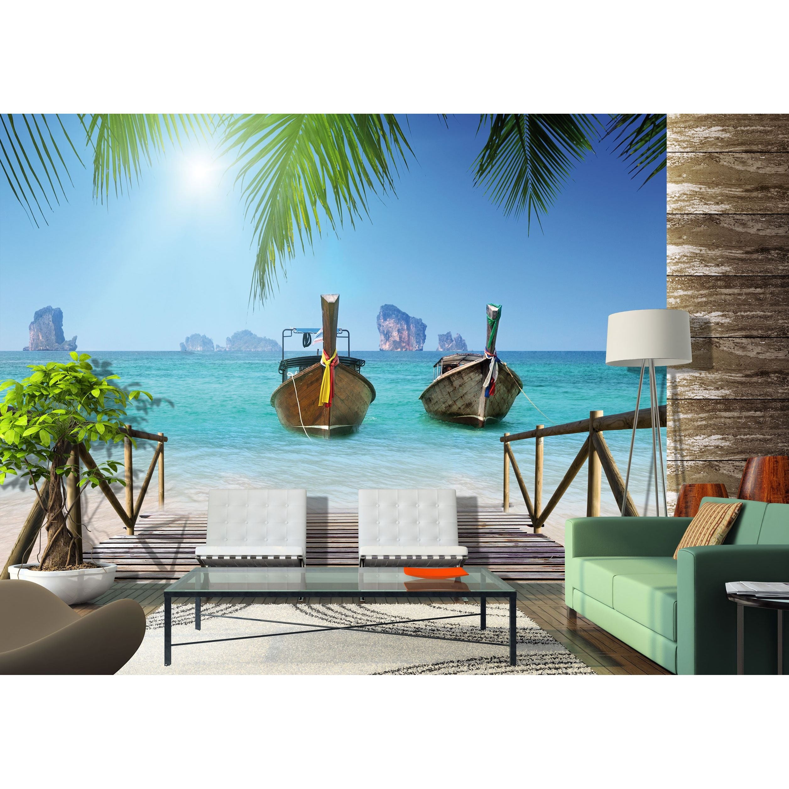 Tropical Bliss: Sun and Boughs Wall Mural