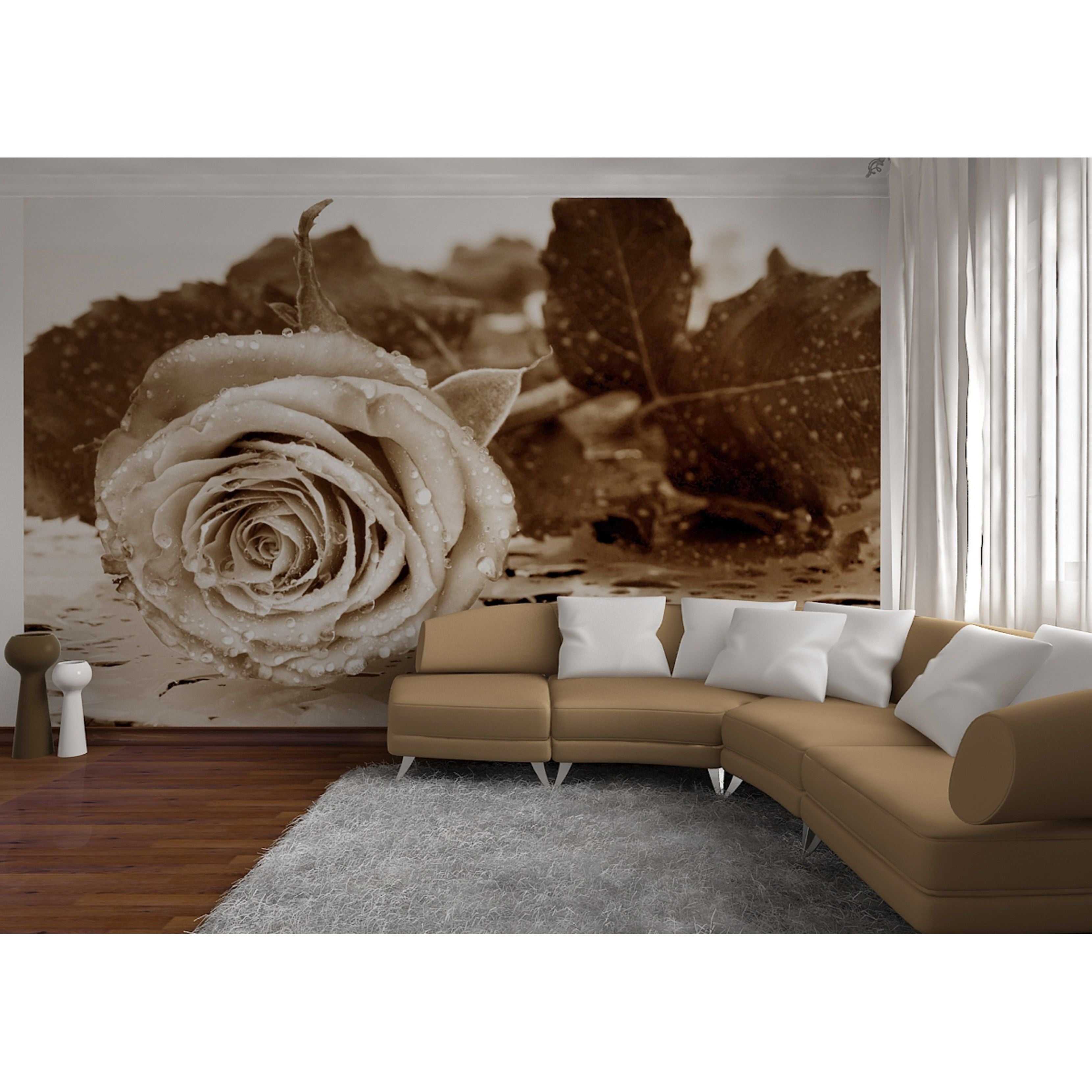 Monochrome Rose Elegance: Floral Wall Mural