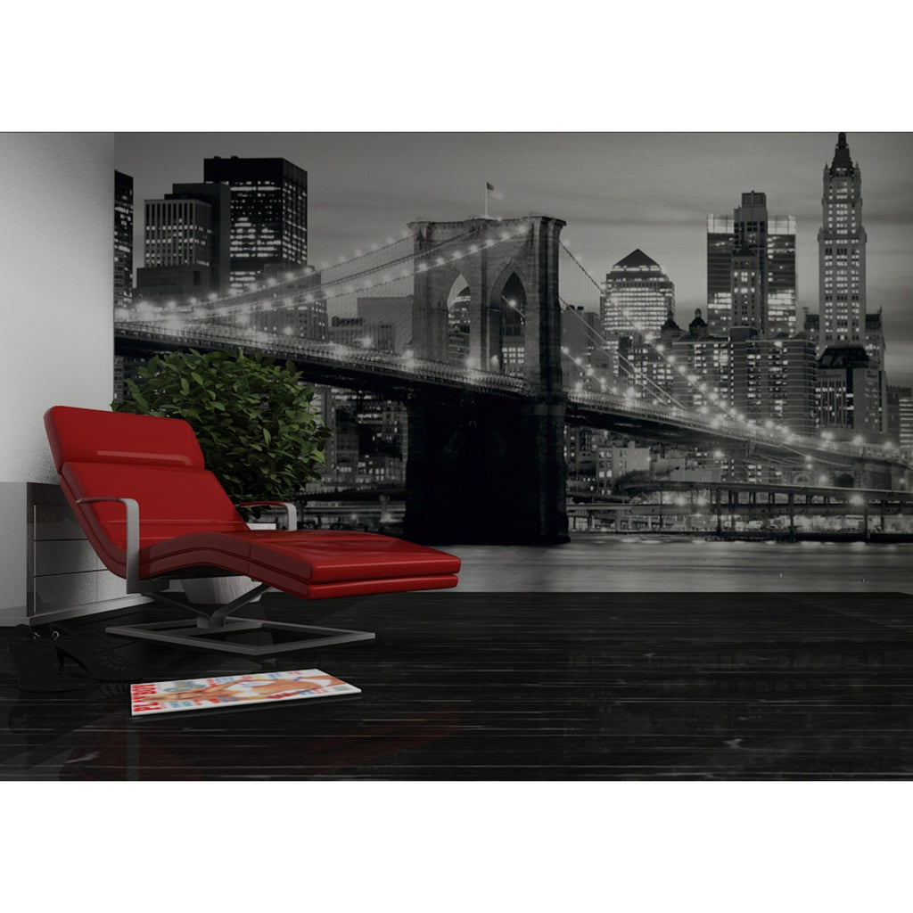 City Lights: Nighttime Bridge View Wall Mural