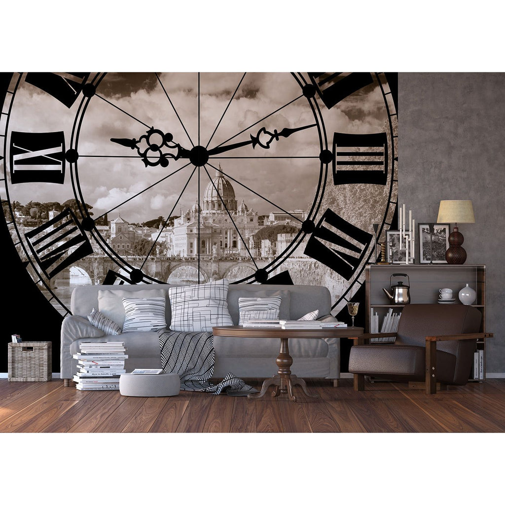 Timeless Urban Perspective: City View from Big Clock Wall Mural