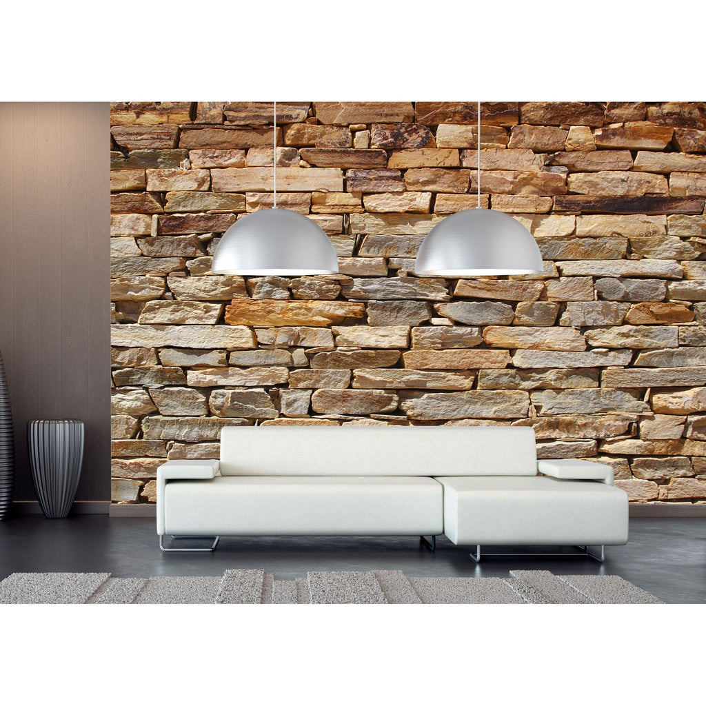 Earthy Charm: Brown Brick Wall Mural