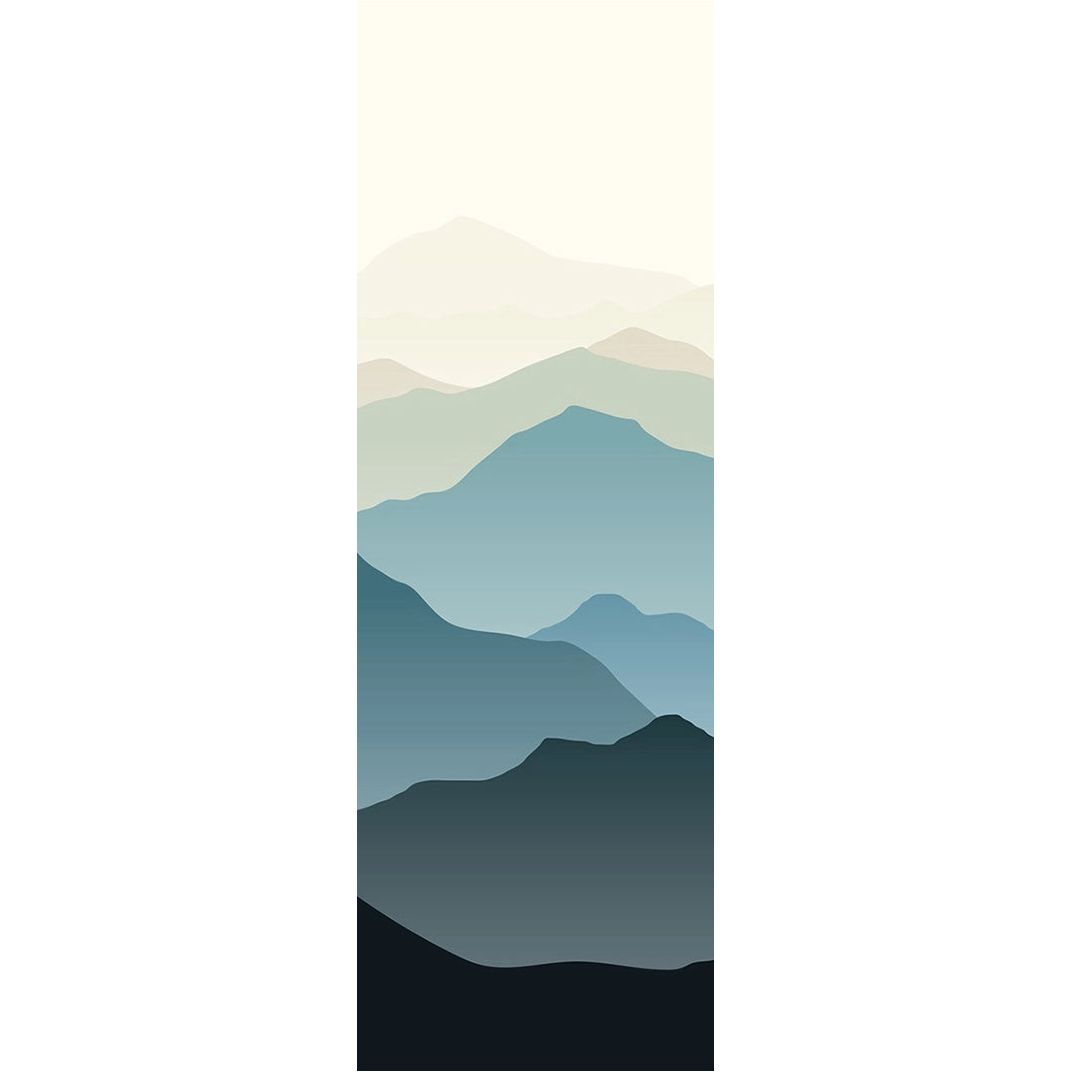 Tranquil Peaks: Black, Blue, Green Mountain Wall Mural
