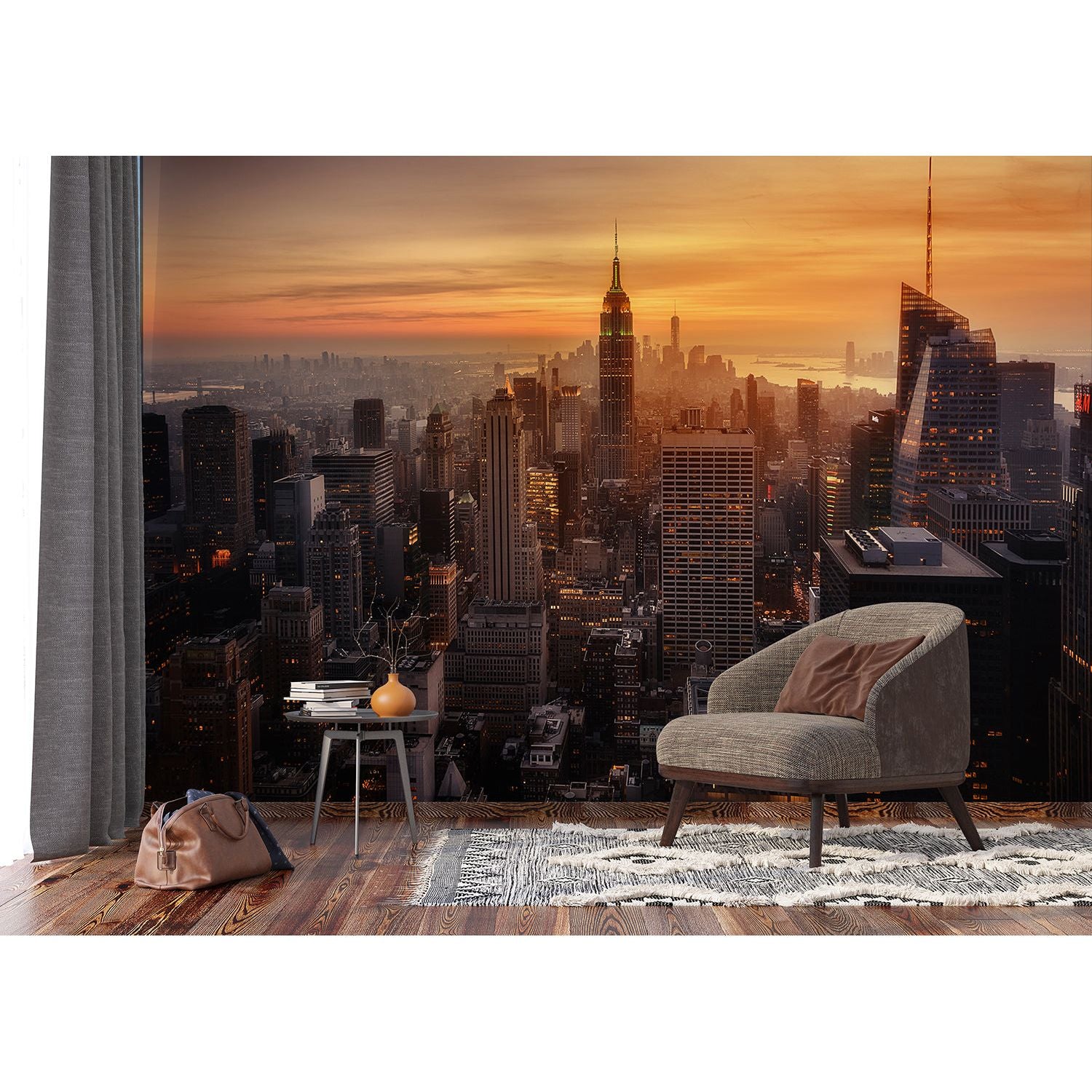 Sunset Serenity: Cityscape Wall Mural