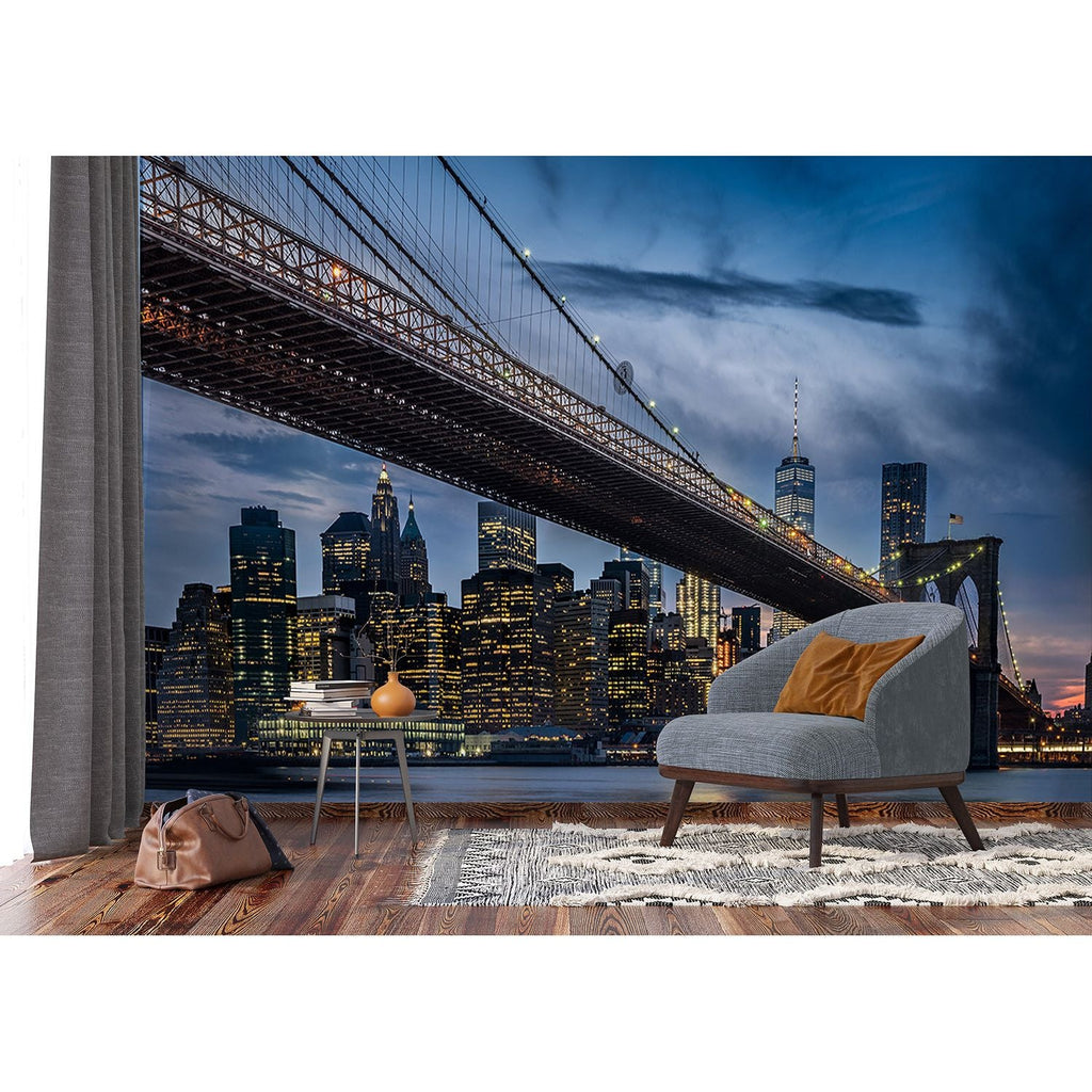 Metropolitan Twilight Bridge Wall Mural