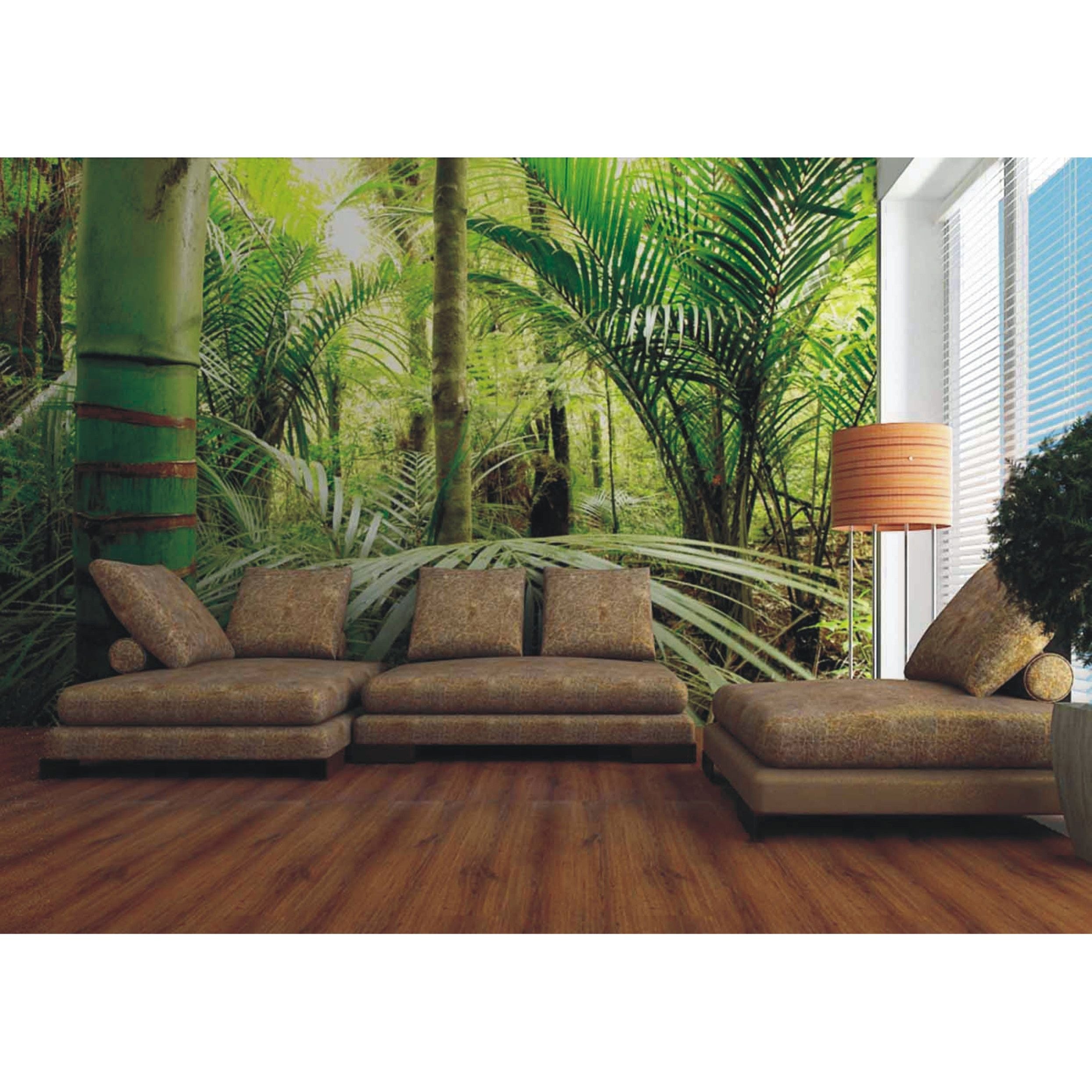 Verdant Canopy: Forest with Green Leafs Wall Mural