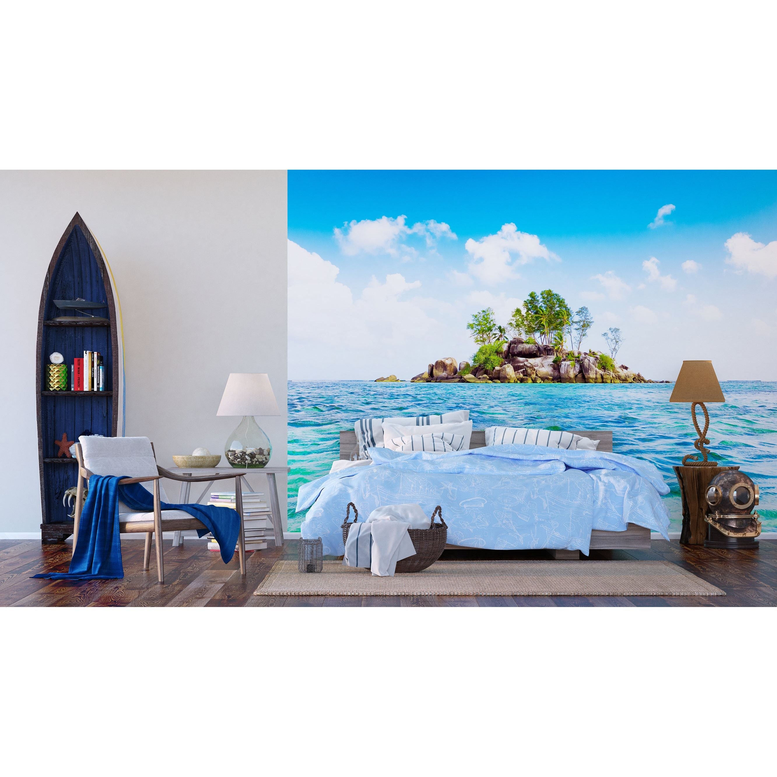 Isle of Serenity: A Secluded Tropical Paradise Wall Mural