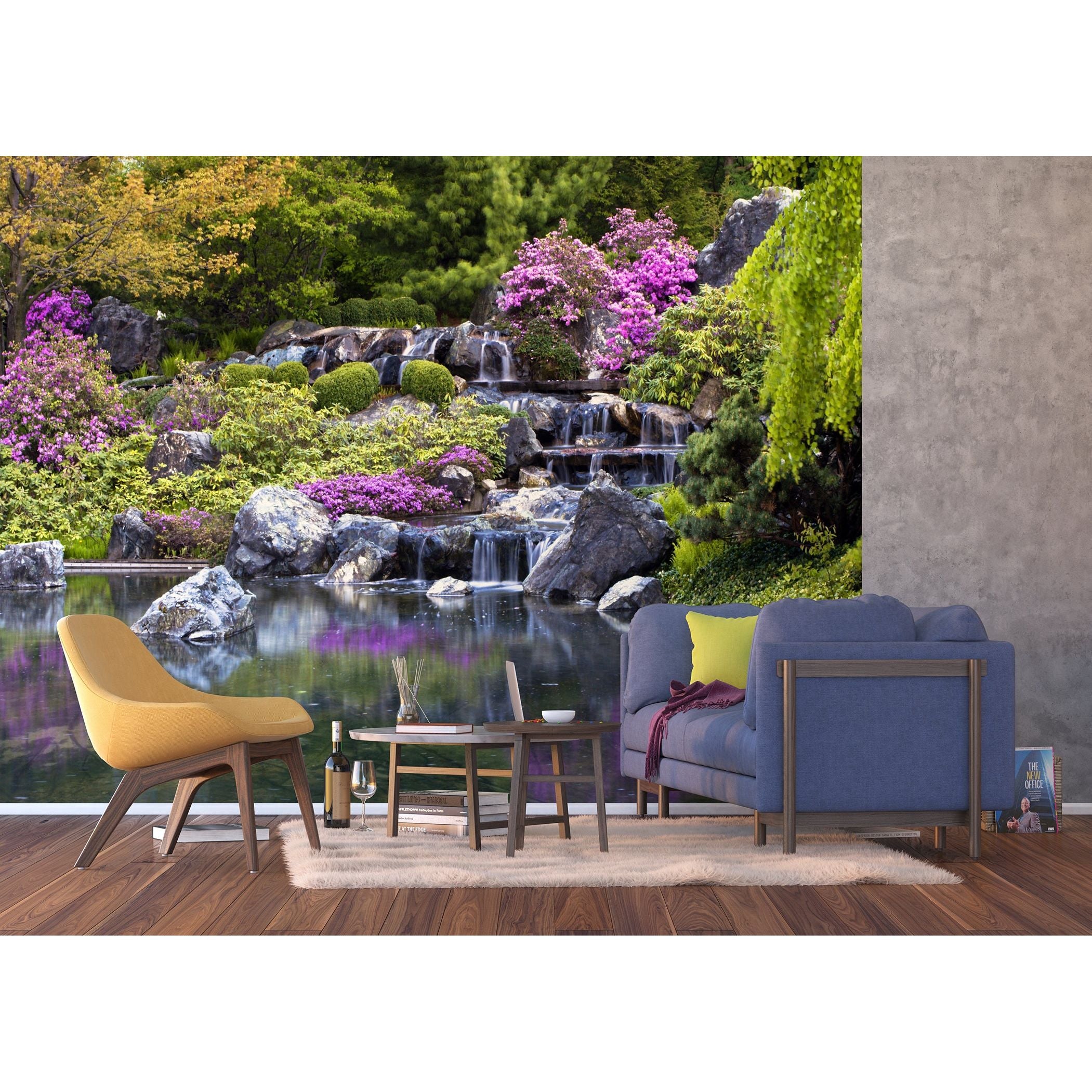 Whispering Waters: A Japanese Garden's Tranquil  Wall Mural