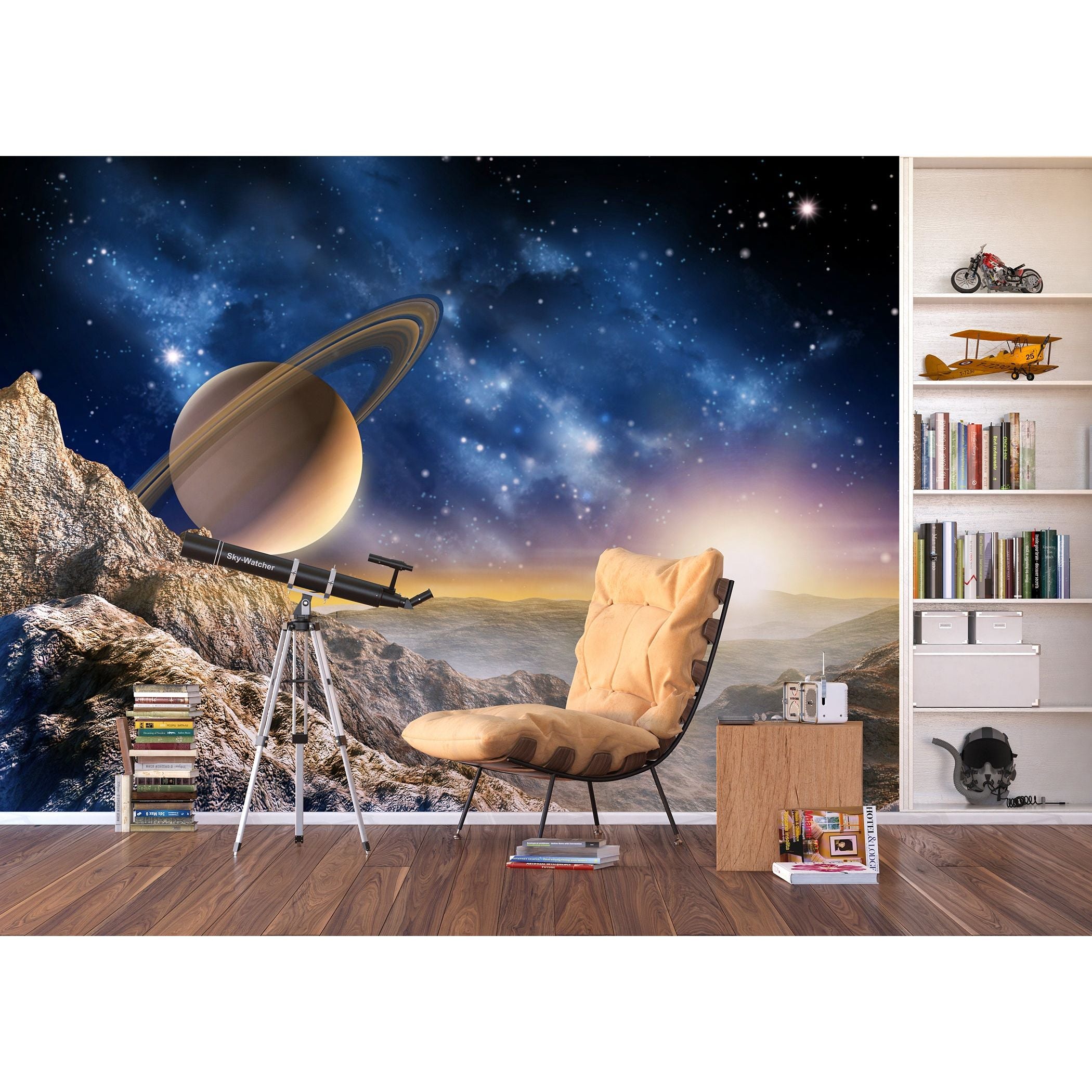Celestial Majesty: Saturn's Rise Wall Mural