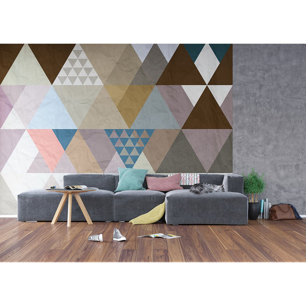 Vibrant Multicolored Triangle Wall Murals