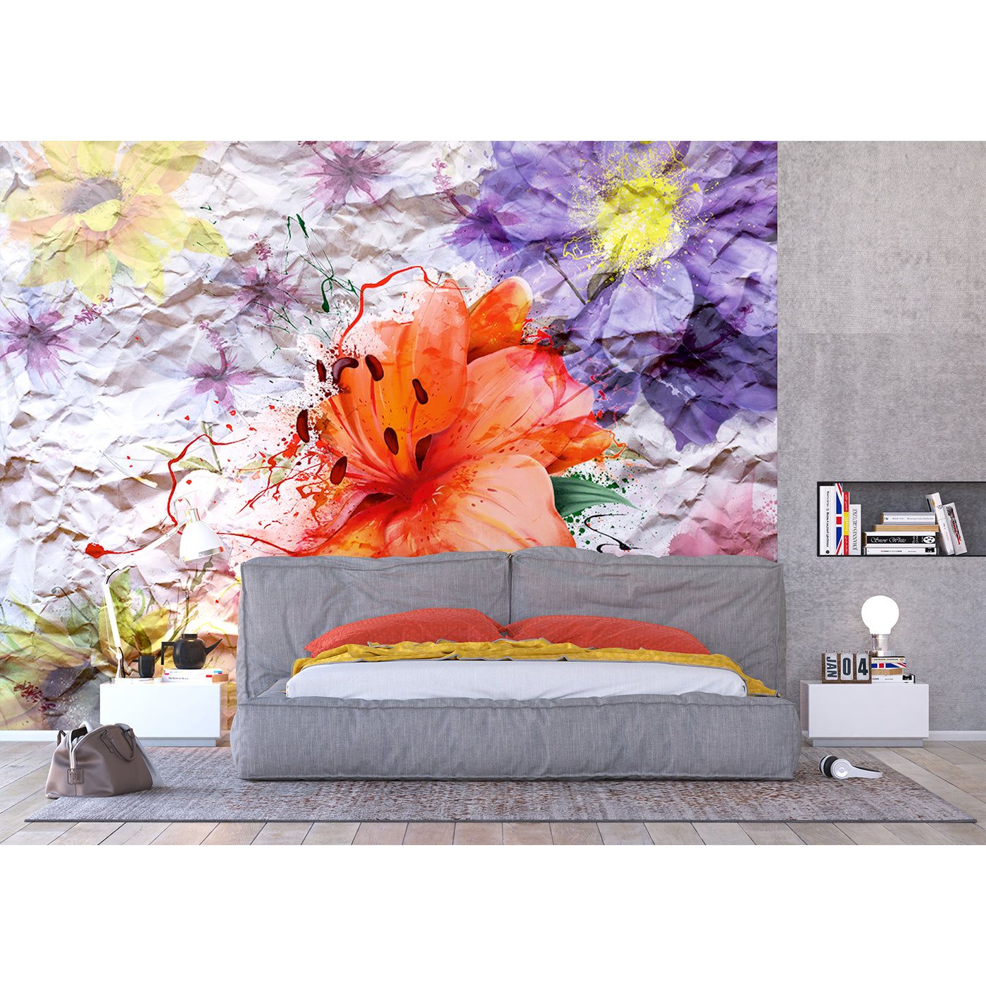 Floral Symphony: Abstract Art Wall Mural
