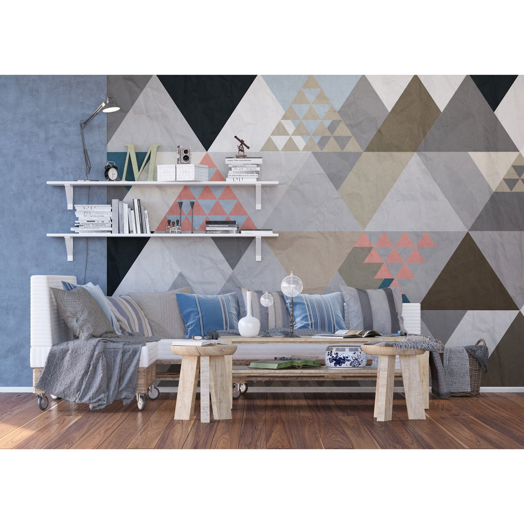 Geometric Harmony: Abstract Mosaic Wall Mural