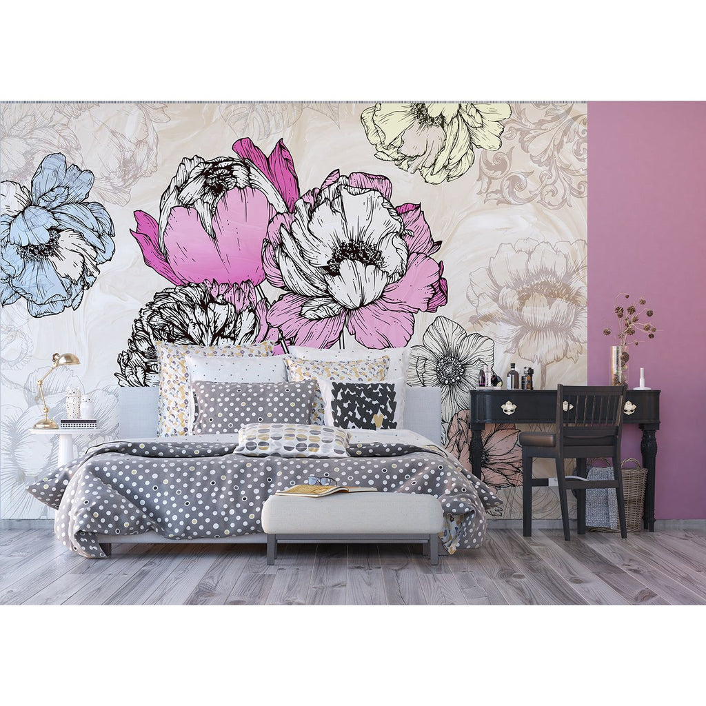 Vintage Blossoms: Timeless Floral Wall Murals