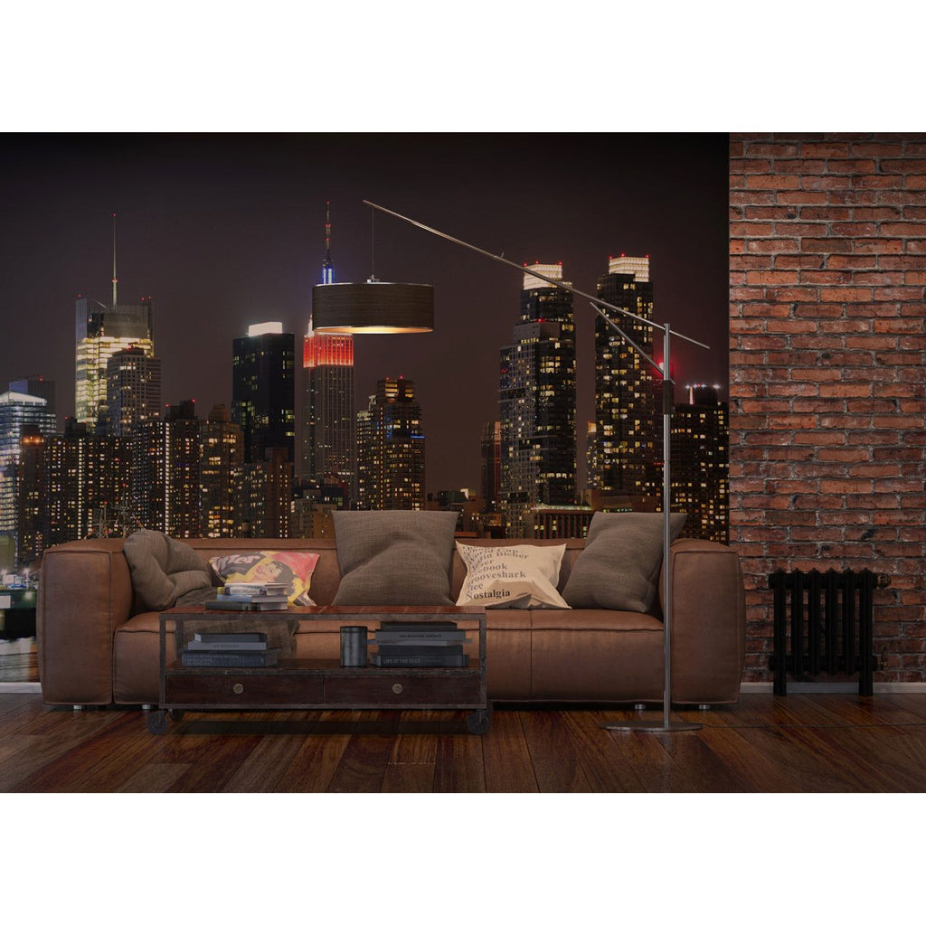 City Lights Majesty: New York Skyline at Night Wall Mural