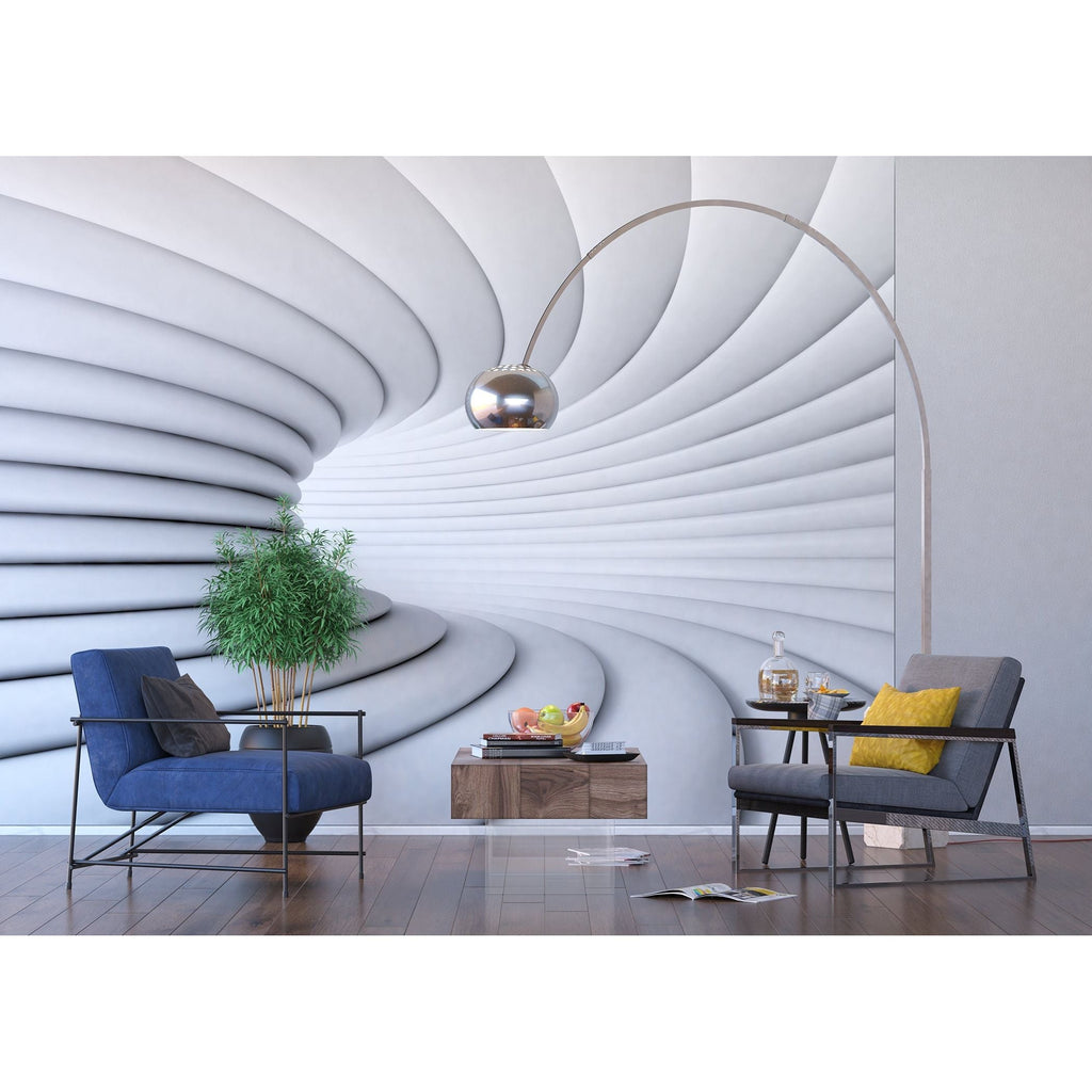 Fluid Elegance: Abstract Sculptural Waves Wall Mural