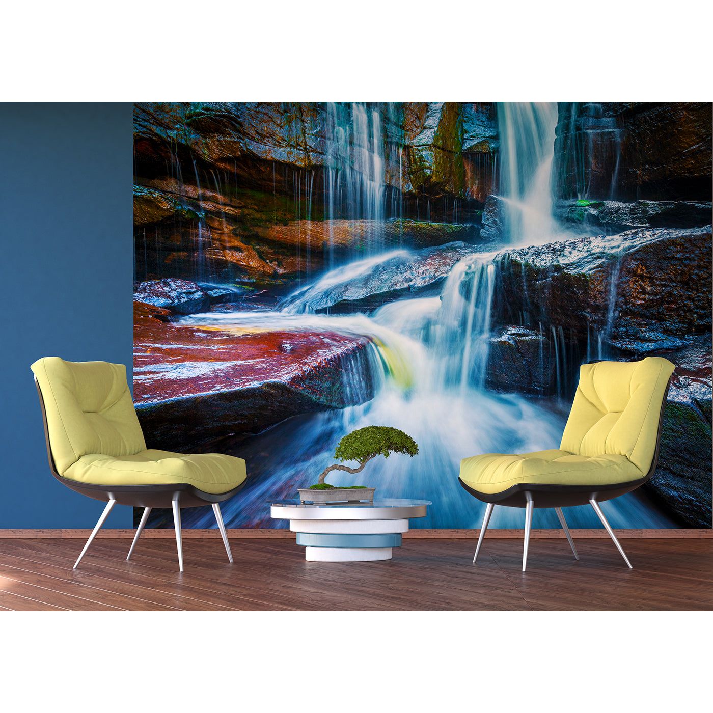 Tranquil Waters: Vibrant Waterfall Wall Mural