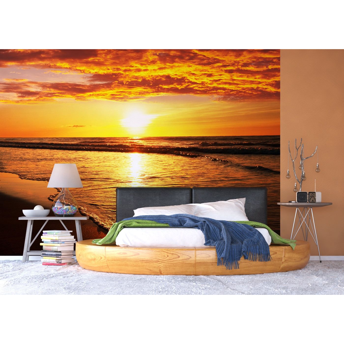 Sundown Splendor: Oceanic Sunset Wall Mural